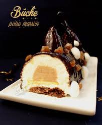 Buche Poire Marron Et Chocolat Dessert De Noel Avec Images Desserts Marrons Dessert Noel Poire Au Chocolat