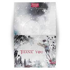 Winter Ice Fantasy Thank You Card With Crow Raven Snowflakes Berries Thank you for being such a dear! who could you send a thank you ecard to today? winter ice fantasy thank you card with crow raven snowflakes berries