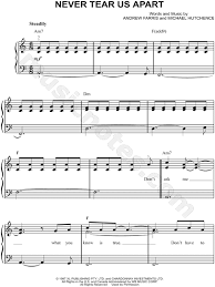 Inxs Never Tear Us Apart Sheet Music Easy Piano In A Minor Download Print Sku Mn0114584