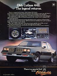 1986 oldsmobile cutlass supreme brougham. The Legend Returns 1985 Oldsmobile Cutlass 442 Print Ad Hemmings