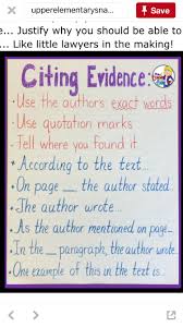 Citing Evidence Nf Reading Anchor Charts Writing Anchor