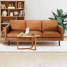 Usually ships via 2modern inside delivery & package removal. Temple Webster Tan Carlo Faux Leather 3 Seater Sofa Reviews