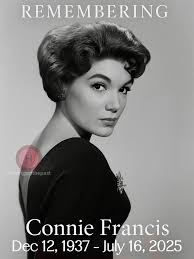 Connie Francis has died. She should have been elected to the Rock Hall of  Fame decades ago.