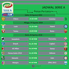 Ada derby milan, inter milan vs ac milan, yang akan disiarkan langsung oleh rcti. Jadwal Liga Italia Serie A 2018 2019 Pekan Pertama Ligalaga