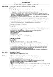 (3 days ago) either way, it's important to tailor your resume to the job description of the position you're applying for by showing how your previous work experiences fostered the skills needed to be an excellent substitute teacher. Substitute Teacher Resume Samples Velvet Jobs