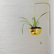 brass planter bracket modern plant hanger decorative wall brushed garden decoration home gift hanging plants planters pot rattan