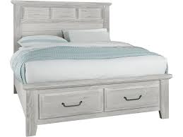 Cool rustic by vaughan bassett. Vaughan Bassett Sawmill Alabaster King Louver Storage Bed 694