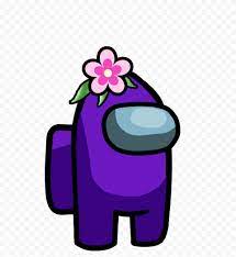 Hd Purple Among Us Crewmate Character With Flower On Head Png Citypng Flower On Head Iphone Wallpaper Bright Purple