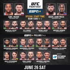 Main card 10:00 pm edt espn+. Ufc On Twitter Your Ufcvegas30 Fight Card Is Official For Tomorrow Prelims 1pmet Main Card 4pmet B2yb Fitnesscoach Fc Live On Espnplus Https T Co Jky2sxoenh
