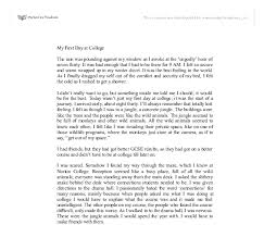 My First Day At College Gcse English Marked By Teachers Com Essay Questions College Essay School Essay