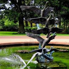 Yard art, twisted daisy, metal garden stake (5 daisies joined ), metal sculpture. Large Outdoor Crane Statue Antique Bronze Cranes Garden Statues For Pool Decor For Sale Bokk 598 You Fine Sculpture