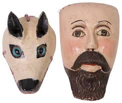 Vntg Ceramic Nagual Man/bird W Beard Mexican Folk Art Handmade/painted A.  Ortiz