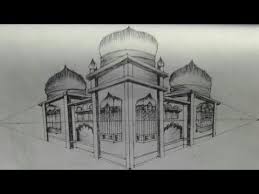 How To Draw A Easy Two Point Perspective Palace Drawing In 3d Epicmonster Drawing Youtube Drawings City Drawing Village Drawing