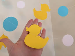 Cute to hang in a nursery after the baby shower too! Rubber Duck Baby Shower Decorations Rubber Ducky Garland Waddle It Be Rubber Ducky Garland Duck Nursery I Am 1 Decor What The Duck 10ft Garlands Flags Bunting Paper Party Supplies