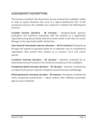 The most secure digital platform to get legally binding, electronically signed documents in just a few seconds. Virtual Assessment Centre Sample Report
