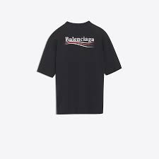 Oversized Balenciaga Logo Printed T Shirt Black For Women