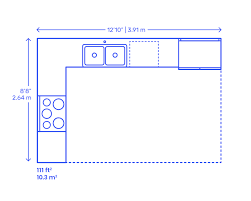 10 kitchen layout diagrams and 6 kitchen dimension illustrations. L Shape Kitchen Dimensions Drawings Dimensions Com