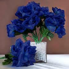 Check out these gorgeous silk roses at dhgate canada online stores, and buy silk roses at whether you're looking for a silk roses bulk or diamond roses silk, we've got you covered with a. 12 Bushes 84 Pcs Royal Blue Artificial Silk Rose Flowers With Green Leaves Efavormart