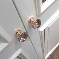 rose gold rhinestone door knob crystal