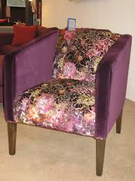 Striking Statement Chair Using Designers Guild Varese Plain Velvet And Zambelli Damson Velvet Floral Print Statement Chairs Floral Prints Designers Guild
