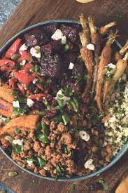 Roasted Veggie And Quorn Mince Winter Buddha Bowl Recipe Veggies Veggie Buddha Bowl Quorn