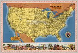 Greyhound canada on the map. Map Of The Greyhound Lines In The United States Canada And Mexico David Rumsey Historical Map Collection