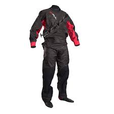Gul Dartmouth Eclip Zip Drysuit Dry Suit In Black And Red Heat Taped Seams 3 Layer Dry Suit