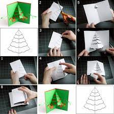 Stamp some clear stamped images of large christmas tree, small christmas trees and baubles onto radiance and glistening. 15 Handmade Creative Christmas Cards Designs Diy