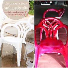Makeover Idea For Plain White Plastic Chairs Using Spray Paint White Plastic Chairs Plastic Chair Outdoor Plastic Chairs