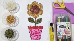Biji bunga matahari sarat akan energi, dalam 100 gr biji mengandung sekitar 584 kalori. Membuat Kolase Dari Biji Bijian Dan Kertas Origami Kolase Bunga Matahari Youtube
