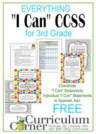 3rd Grade Everything I Cans Common Core Checklist 3rd Grade Classroom I Can Statements