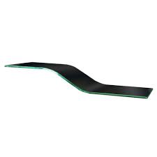 Vincenza Curvo 8 In X 40 In Black Glass Shelf With 2 Pelican Brackets Vcurvo840bkkit The Home Depot Glass Wall Shelves Wall Shelves Glass Shelves