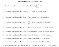 Contoh Soal Persamaan Trigonometri