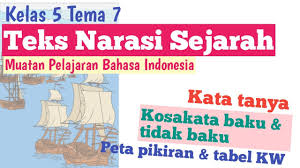 Kosakata baku dan arti kata tema 7 kelas 5. Bahasa Indonesia Kelas 5 Tema 7 Teks Narasi Sejarah Youtube
