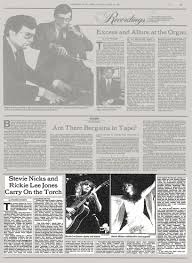 Maybe you would like to learn more about one of these? Stevie Nicks And Rickie Lee Jones Carry On The Torch The New York Times