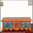 Wooden ceramic Blue Pottery Jewellery Box from Rajasthan
