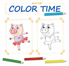 Elle fanning, dane dehaan, carly rae jepsen and others. Free Vector Coloring Template With Pig In Ballet Dress