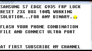 Jul 31, 2020 · samsung s7 edge 8.0 frp bypass z3x box remove google account samsung galaxy s7what do we do / explanations android platform here all \ software android devic. Samsung S7 G935f U5 Or U6 Frp Lock Reset 8 0 Z3x 100 Working Solution Ufs Mode Youtube