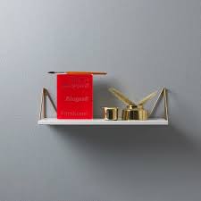 Petite Etagere Murale Blanc Laiton Pythagoras Xs