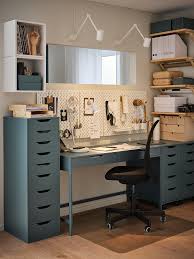Works well and looks great. Alex Desk Grey Turquoise 132x58 Cm Ikea