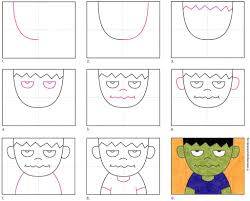 From the top of the original line, extend a third straight line. How To Draw Crankenstein Art Projects For Kids