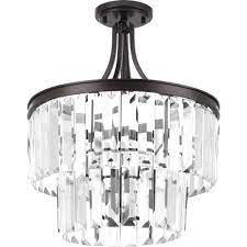 Progress Lighting Glimmer Collection 3 Light Antique Bronze Semi Flushmount Progress Lighting Semi Flush Mount Lighting Ceiling Fixtures