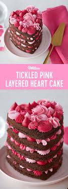 Heart Shaped Cake With Pink Layers Recipe Cake Cake Decorating Valentines Recipes Desserts