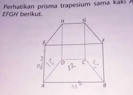 Cara mencari keliling trapesium sama kaki. Perhatikan Prisma Trapesium Sama Kaki Abcd Efgh Diketahui Panjang Ab 30 Cm Bc Ad 15 Cm Dc 12 Brainly Co Id