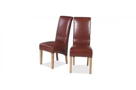 cube oak bonded leather dining chairs