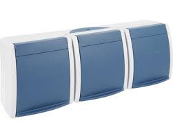 Busch Jaeger Feuchtraum Steckdose 3 Fach Aufputz Ip44 Waagerecht Hellgrau Blaugrun Ocean 2300 3 Ebw 53 Bei Hornbach Kaufen