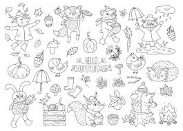 Use any of the candy canes for your own crafts or check out our christmas craft ideas below. Black And White Vector Autumn Animals Set Cute Outline Woodland Collection Fall Season Icons Pack Funny Forest Line Illustration Or Coloring Page With Hedgehog Fox Bird Deer Rabbit Bear 3757992 Vector Art At Vecteezy