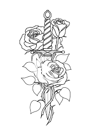 Knife And Roses In 2020 Small Rose Tattoo Rose Tattoos For Men Knife And Rose Tattoo