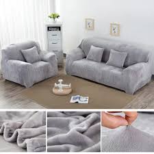 Does your couch need protection? Yeahmart Thick Sofa Covers 1 2 3 Seater Pure Color Sofa Protector Velvet Easy Fit Elastic Fabric Stretch Couch Slipcover Silver Grey 1 Seater 90 140cm Buy Online In Indonesia At Desertcart Id Productid 101190232