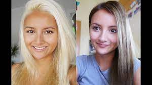 Meistens kommt der grünstich zum vorschein, wenn von braun auf blond oder von blond auf braun gefärbt wird. Von Blond Auf Braun Selber Farben Ohne Grunstich Mit Aspirin Und Ketchup Youtube